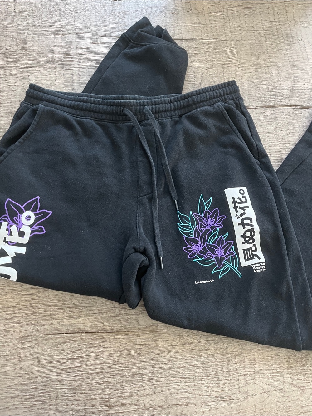 Dream Black Mens Sweatpants Large